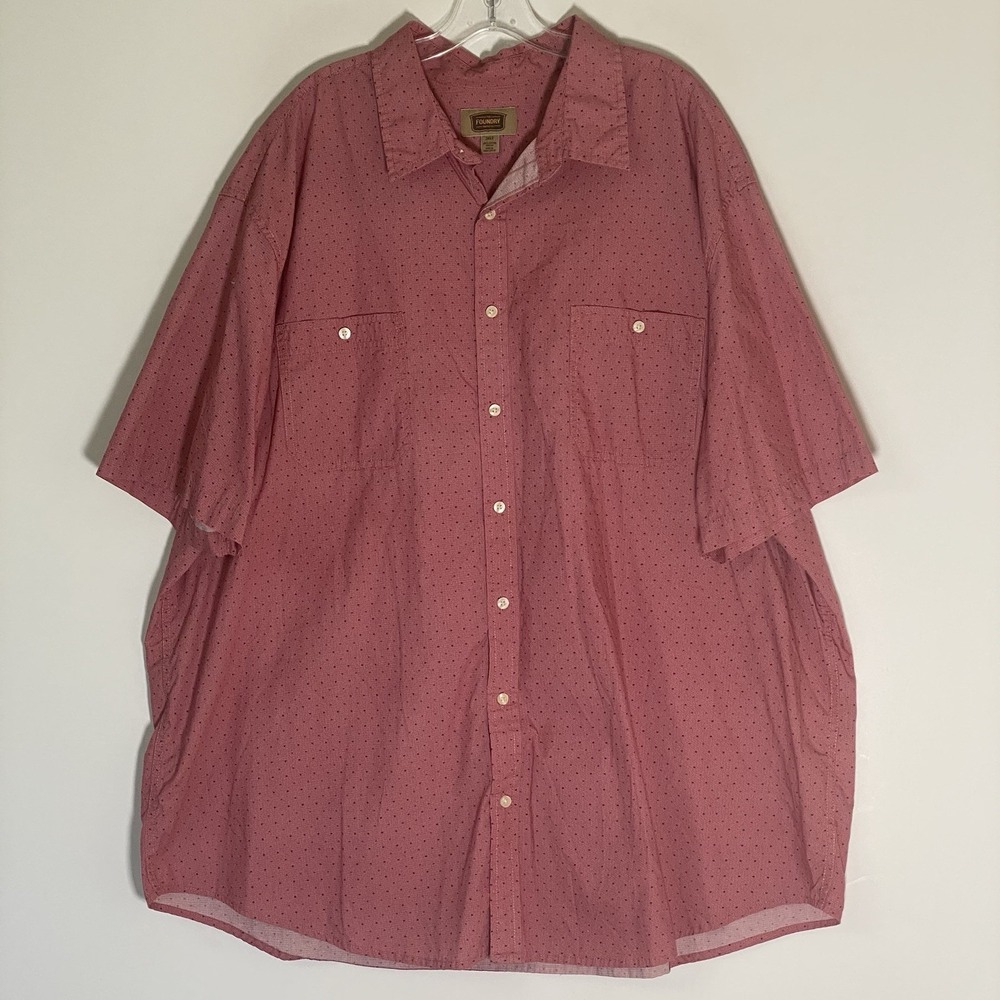 The Foundry Shirt Mens 3XLT Red Plaid Pockets Button Up Short Sleeve Casual Nice